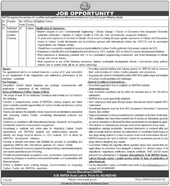 Wapda Jobs 2024 - Latest Advertisement