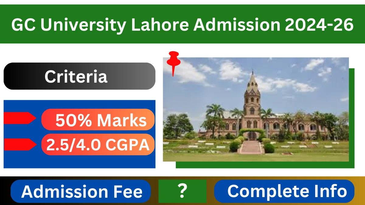 Government College University Lahore Admission 2024-26