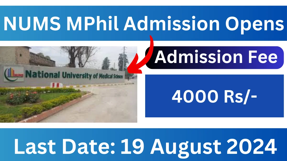 Latest NUMS Mphil Admissions 2024