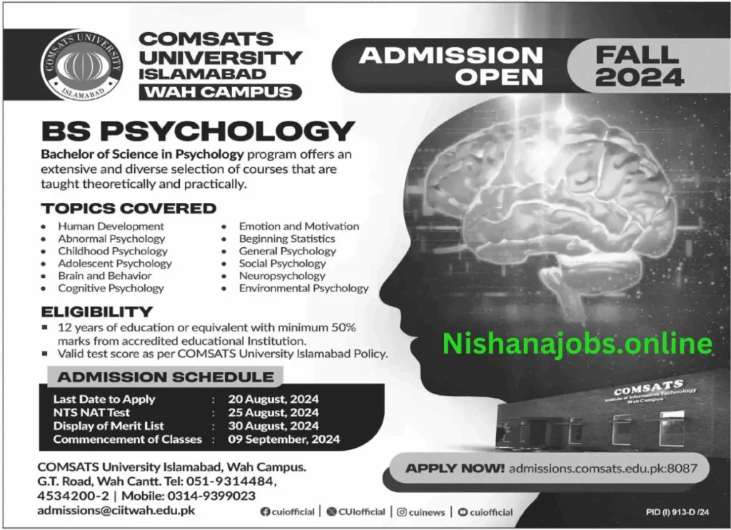 Comsats University Islamabad Admission 2024 - Latest Opportunity